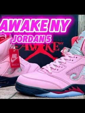 *Limited Edition* AWAKE NY x Jordan Pink Collaboration Sneakers Size 8.5 Mens